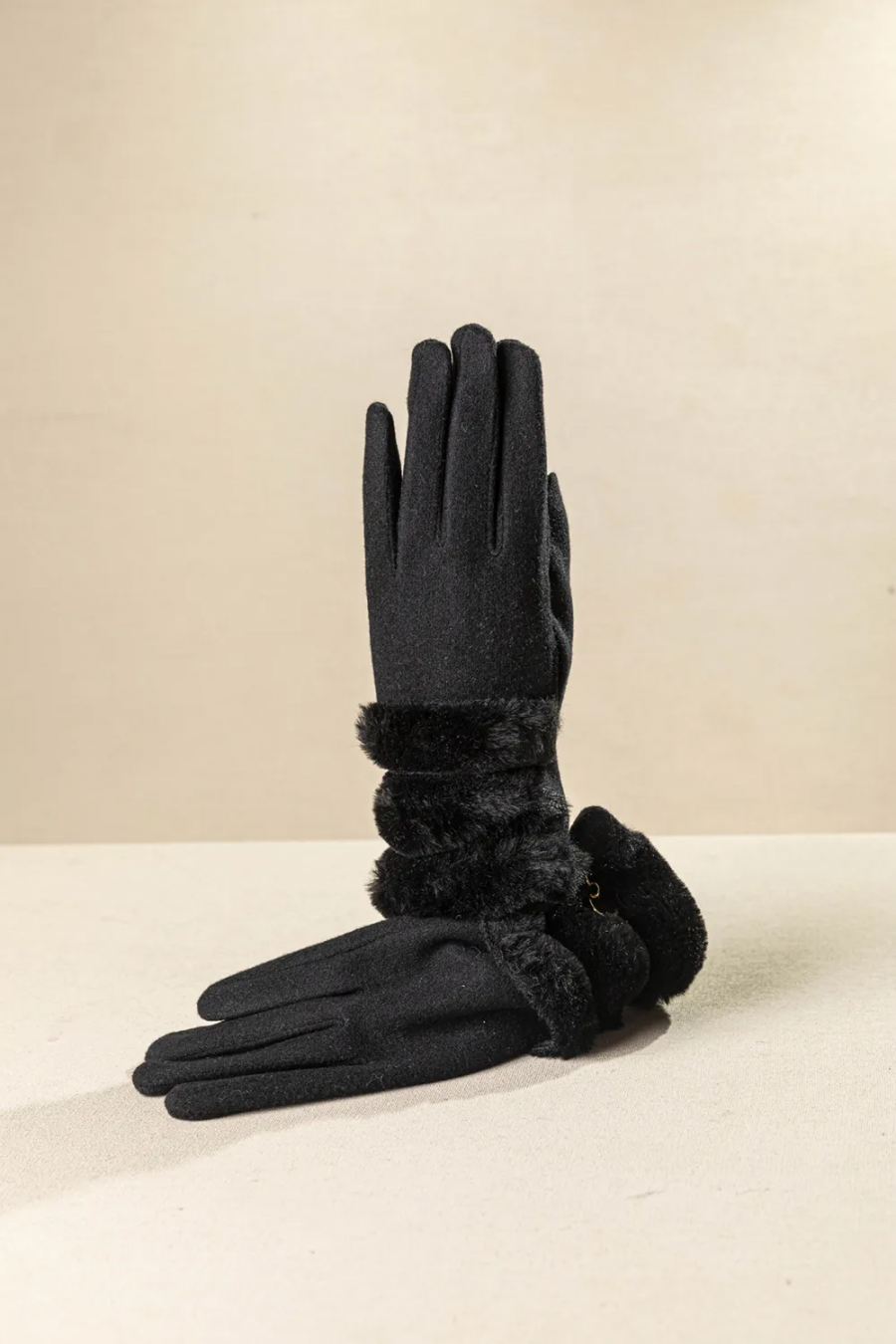 γάντι με οικολογική γούνα