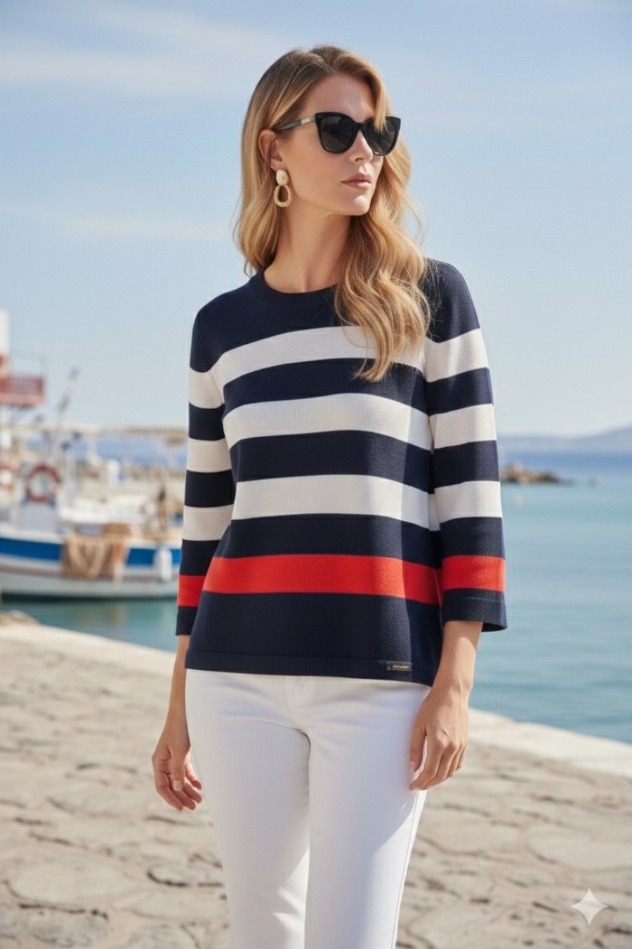 μπλούζα πλεκτή ριγέ