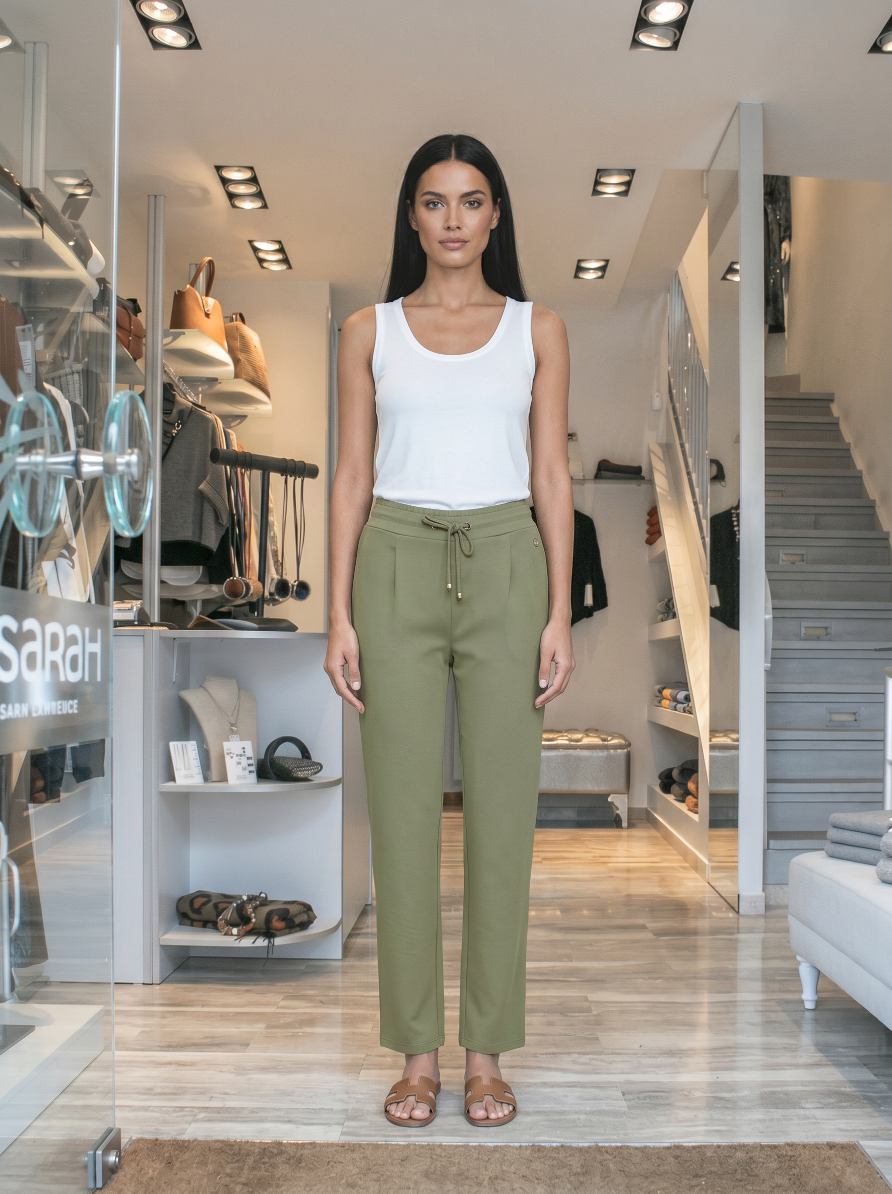 Γυναικείο Παντελόνι Fransa σε Dusty Olive Απόχρωση Dusty Olive / Green - φωτογραφία 1