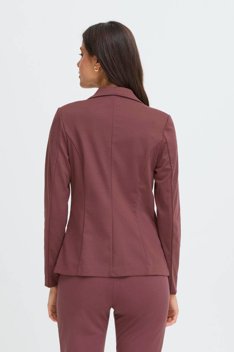 Fransa Γυναικείο Σακάκι σε Fudge Απόχρωση με Slim Fit Γραμμή Fudge / Red - φωτογραφία 4
