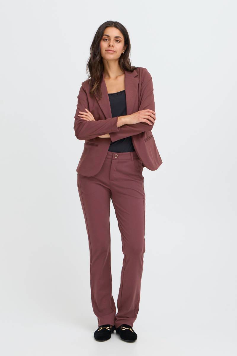 Fransa Γυναικείο Σακάκι σε Fudge Απόχρωση με Slim Fit Γραμμή Fudge / Red - φωτογραφία 3