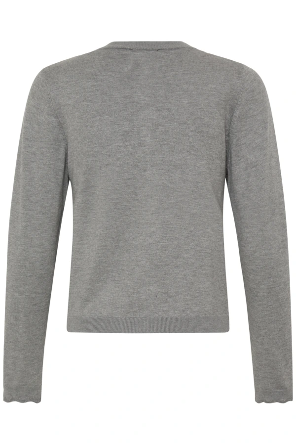 Ζακέτα μακρύ μανίκι με κουμπιά Mid grey mel - φωτογραφία 2