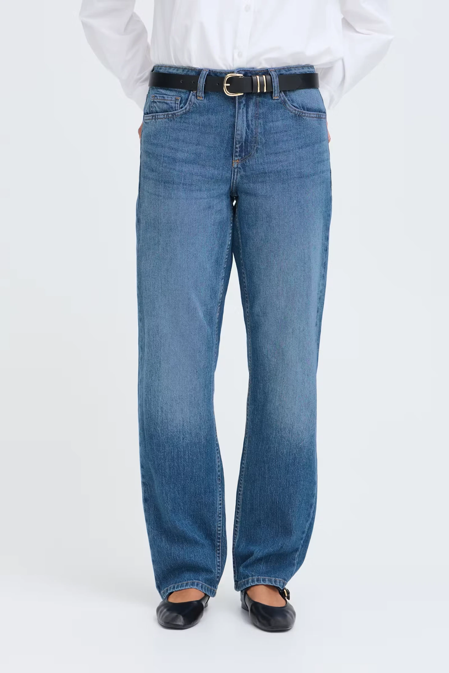 Παντελόνι σε ίσια γραμμή mid blue Mid blue denim - φωτογραφία 3