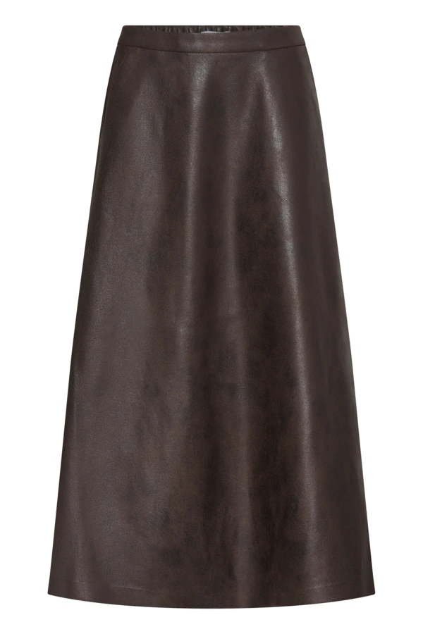 Midi Φούστα Γραμμή Α σε Καφέ Αποχρώσεις Java / Brown - φωτογραφία 6