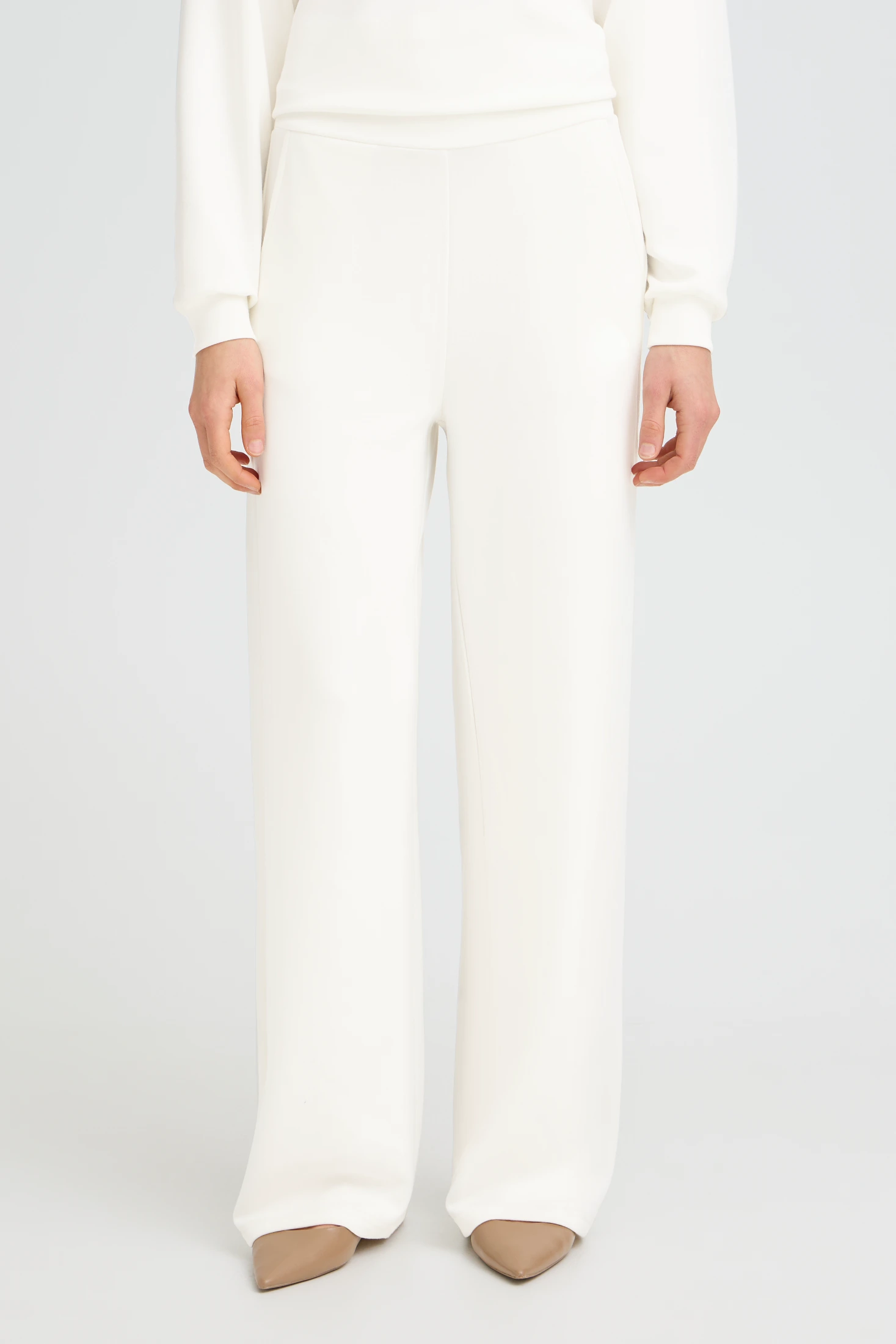 Παντελόνι casual σε ίσια γραμμή λευκό Whisper White - φωτογραφία 2