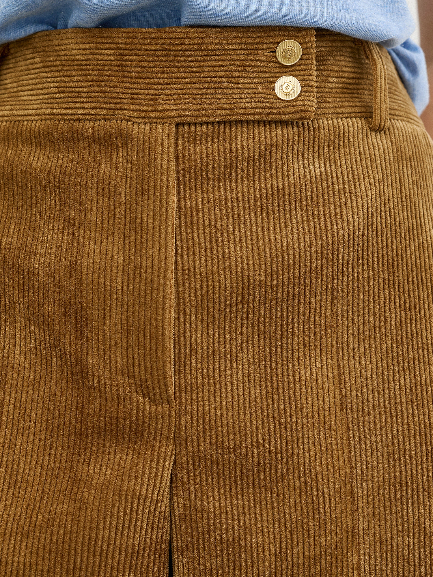 Παντελόνι crop κοτλέ σε bronze απόχρωση Bronze - φωτογραφία 5