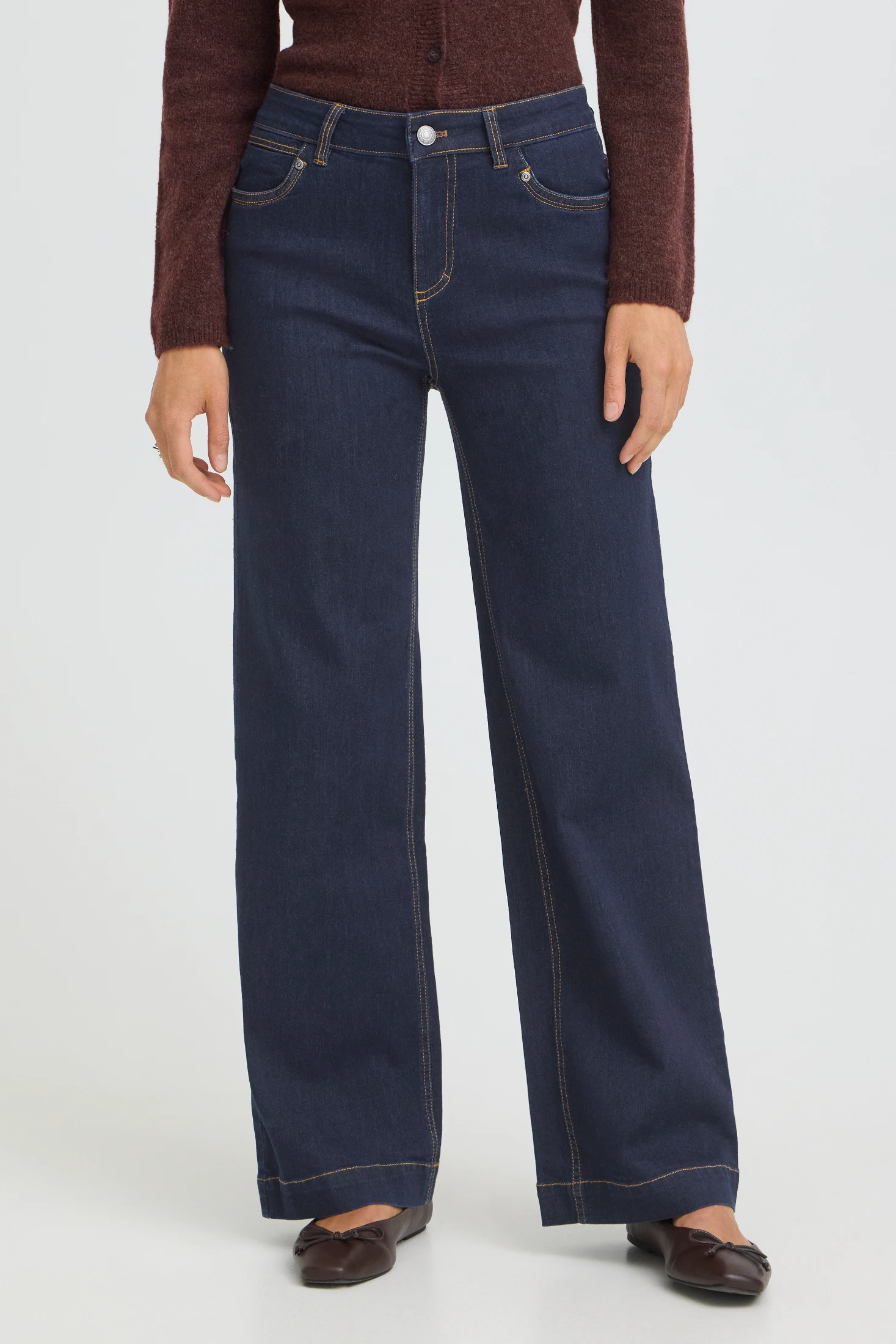 Fransa παντελόνι τζιν wide leg Unwashed Blue Denim - φωτογραφία 2