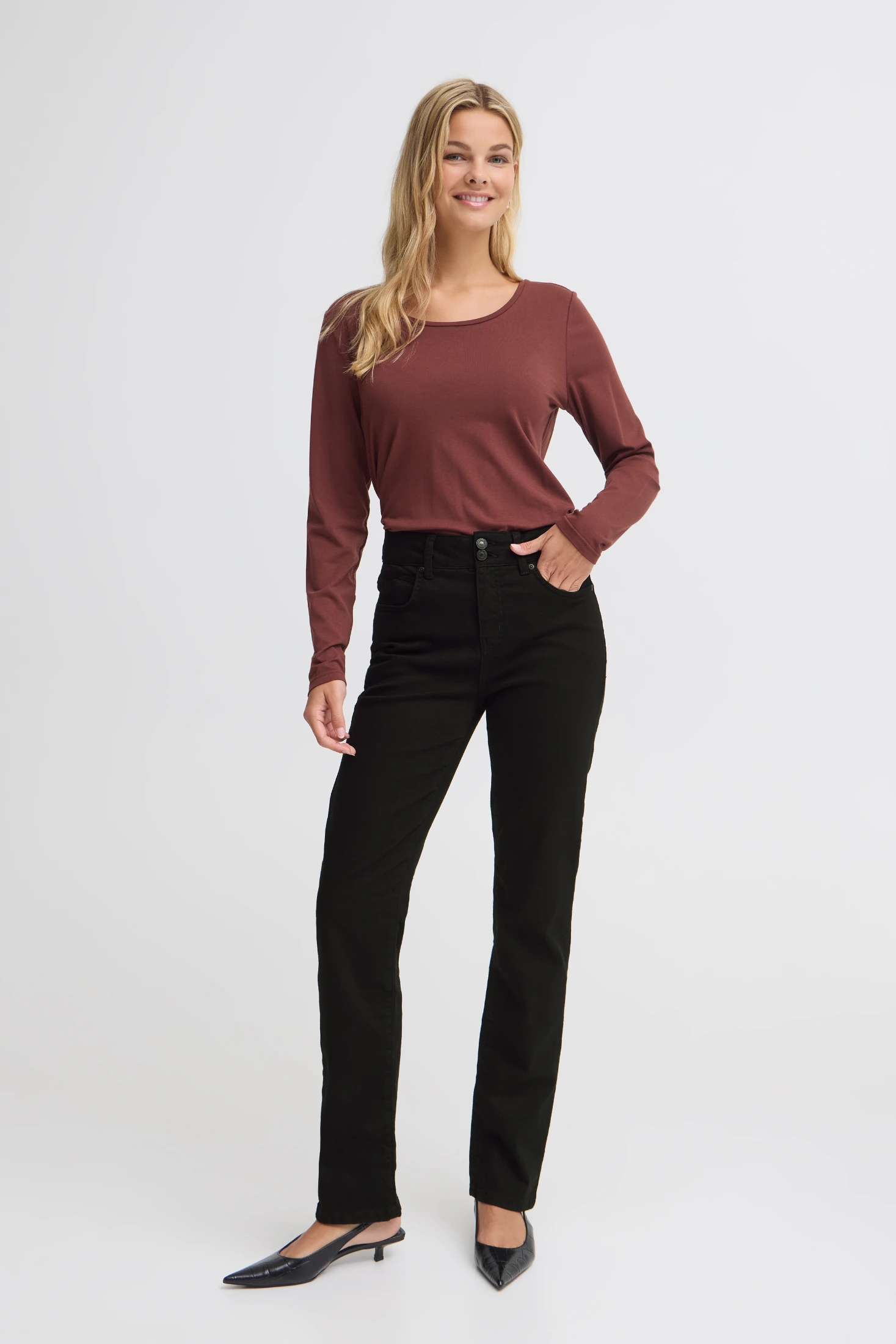 Fransa παντελόνι τζιν ψηλόμεσο slim fit Stay Black Denim - φωτογραφία 1