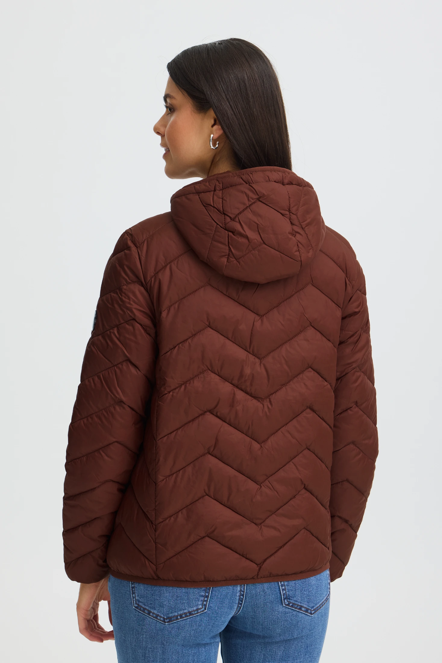 Fransa Μπουφάν puffer με κουκούλα Rum Raisin / Red - φωτογραφία 4