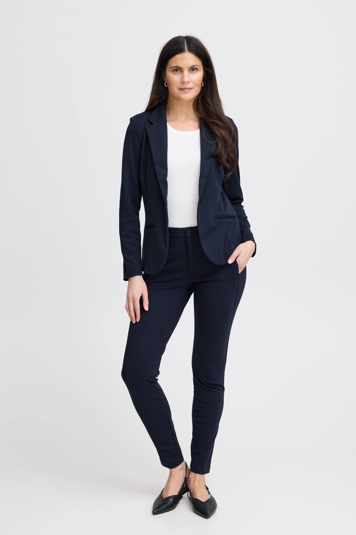 Fransa Γυναικείο Σακάκι με Slim Fit Γραμμή Dark Peacoat / Blue - φωτογραφία 2