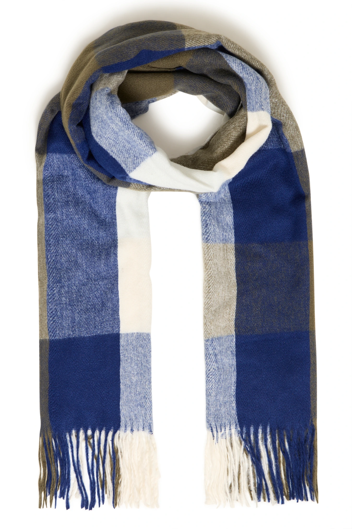 Fransa Κασκόλ καρό με κρόσια GRAPE LEAF W BLUE DEPTHS - φωτογραφία 1