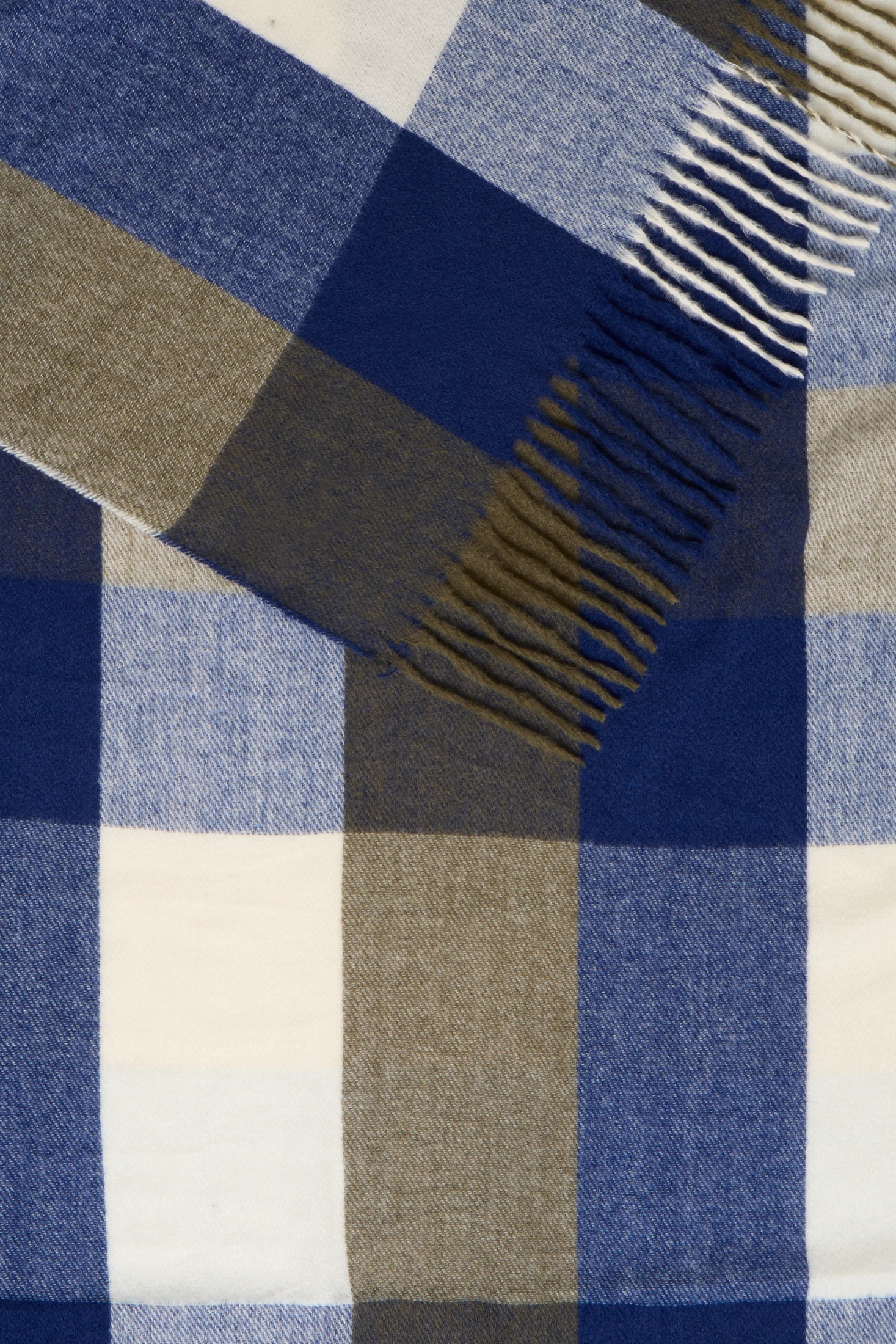 Fransa Κασκόλ καρό με κρόσια GRAPE LEAF W BLUE DEPTHS - φωτογραφία 2