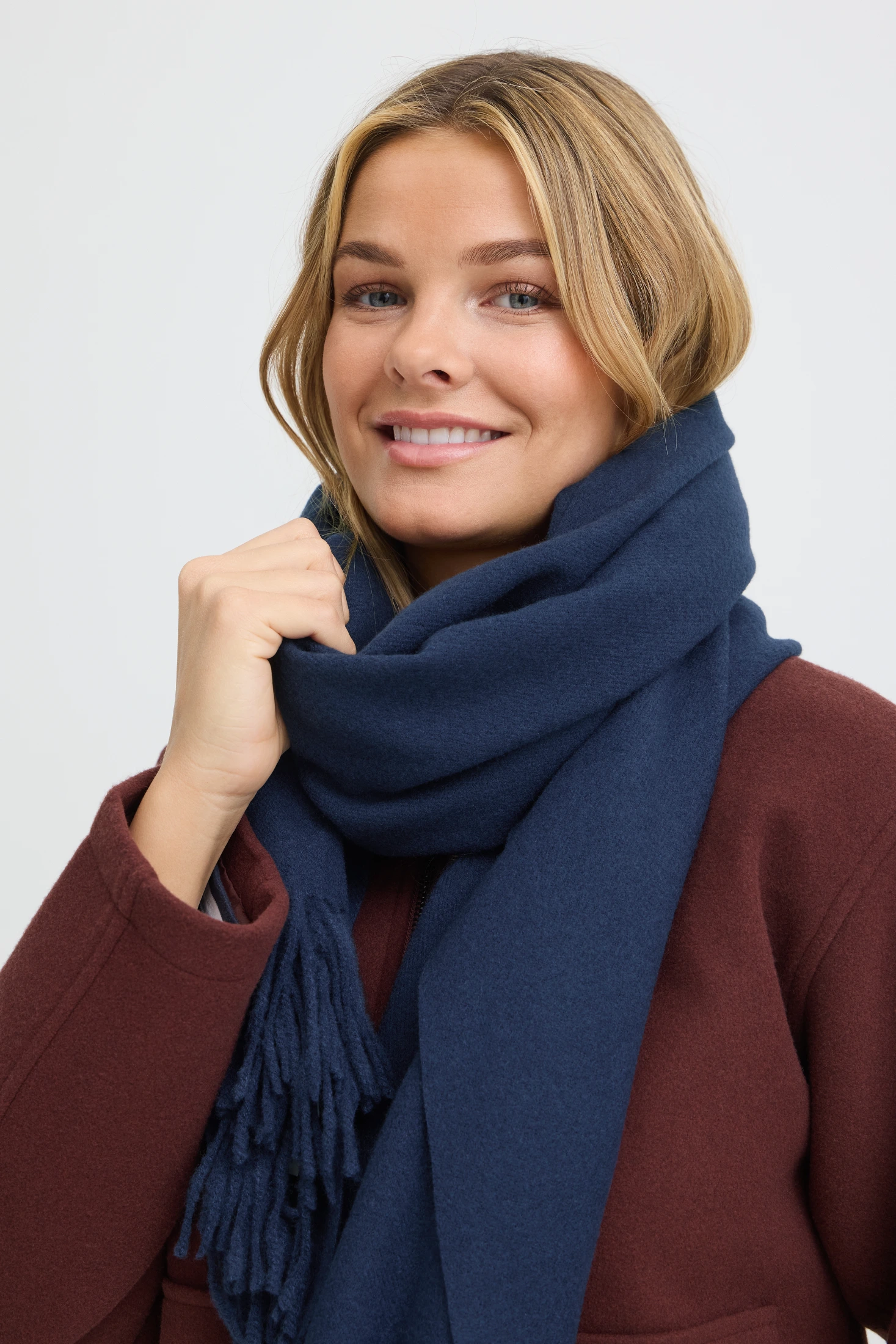Fransa Κασκόλ με κρόσια Navy Blazer melange - φωτογραφία 1