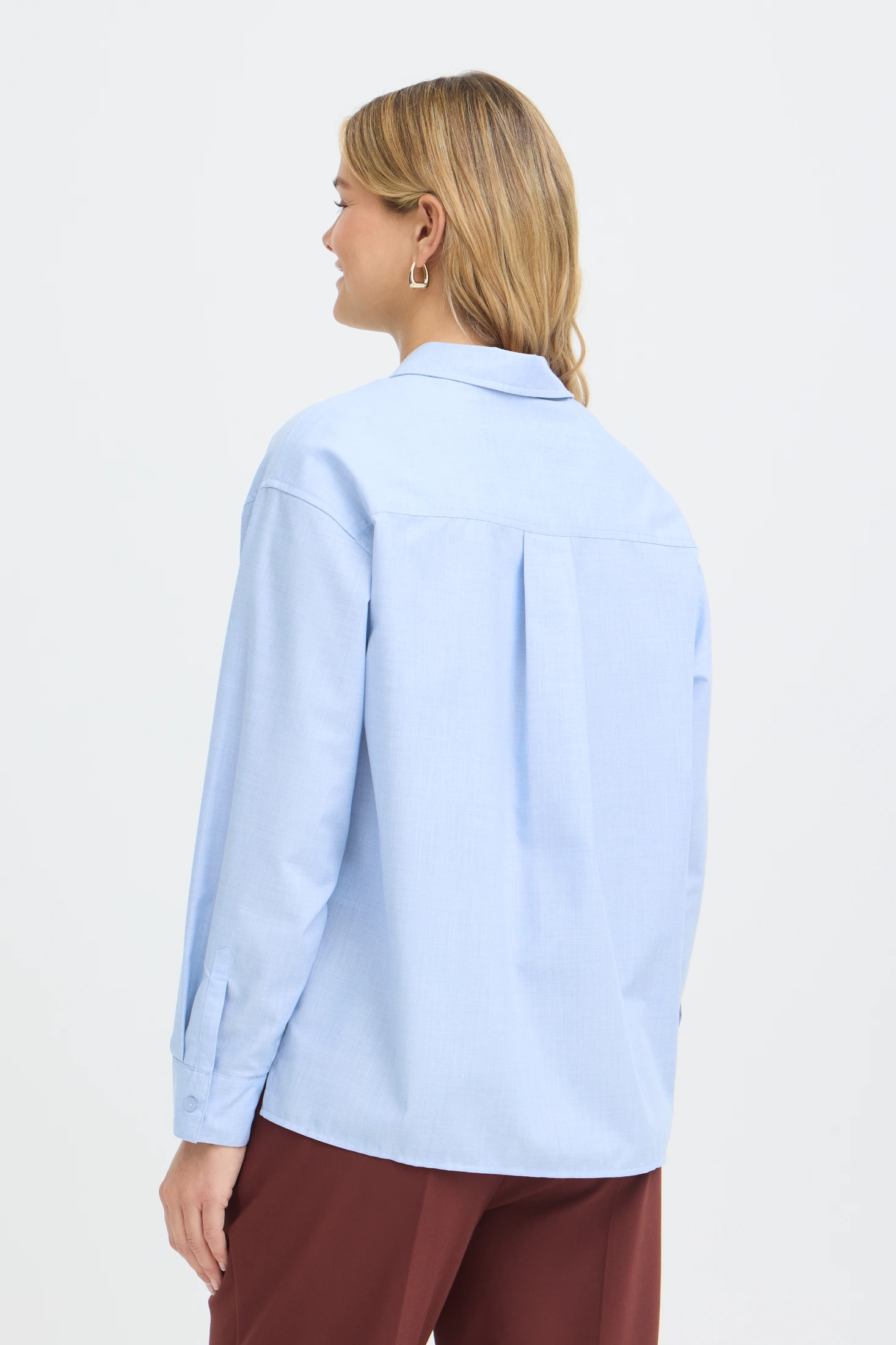 Fransa Πουκάμισο Cashmere Blue Melange - φωτογραφία 3