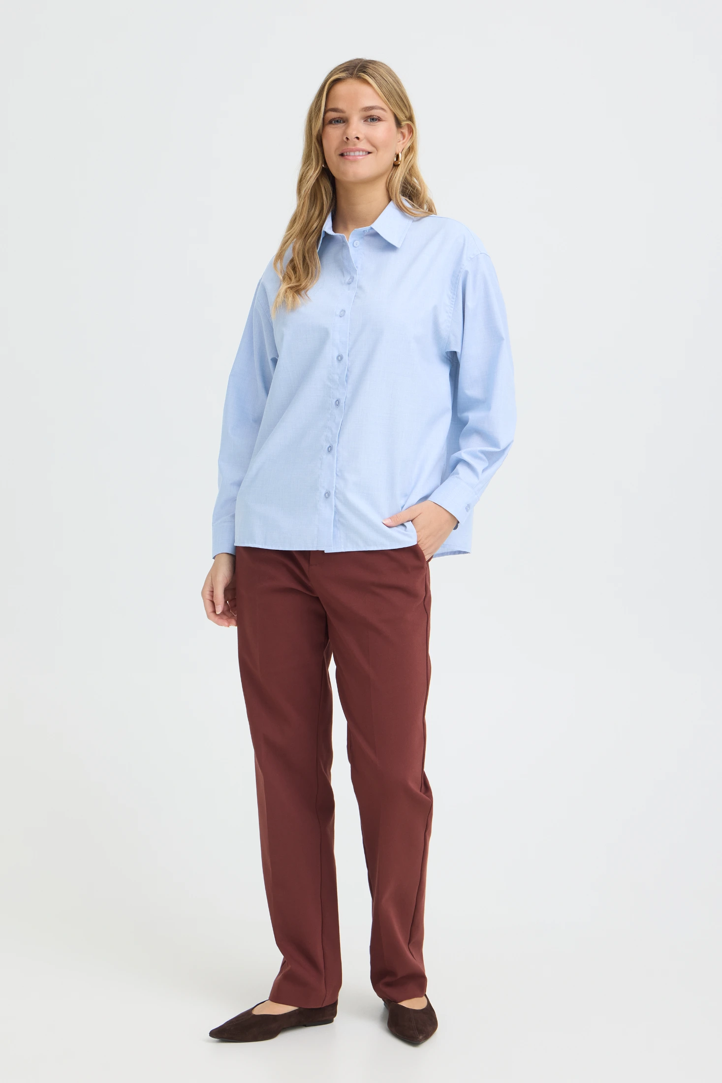 Fransa Πουκάμισο Cashmere Blue Melange - φωτογραφία 2