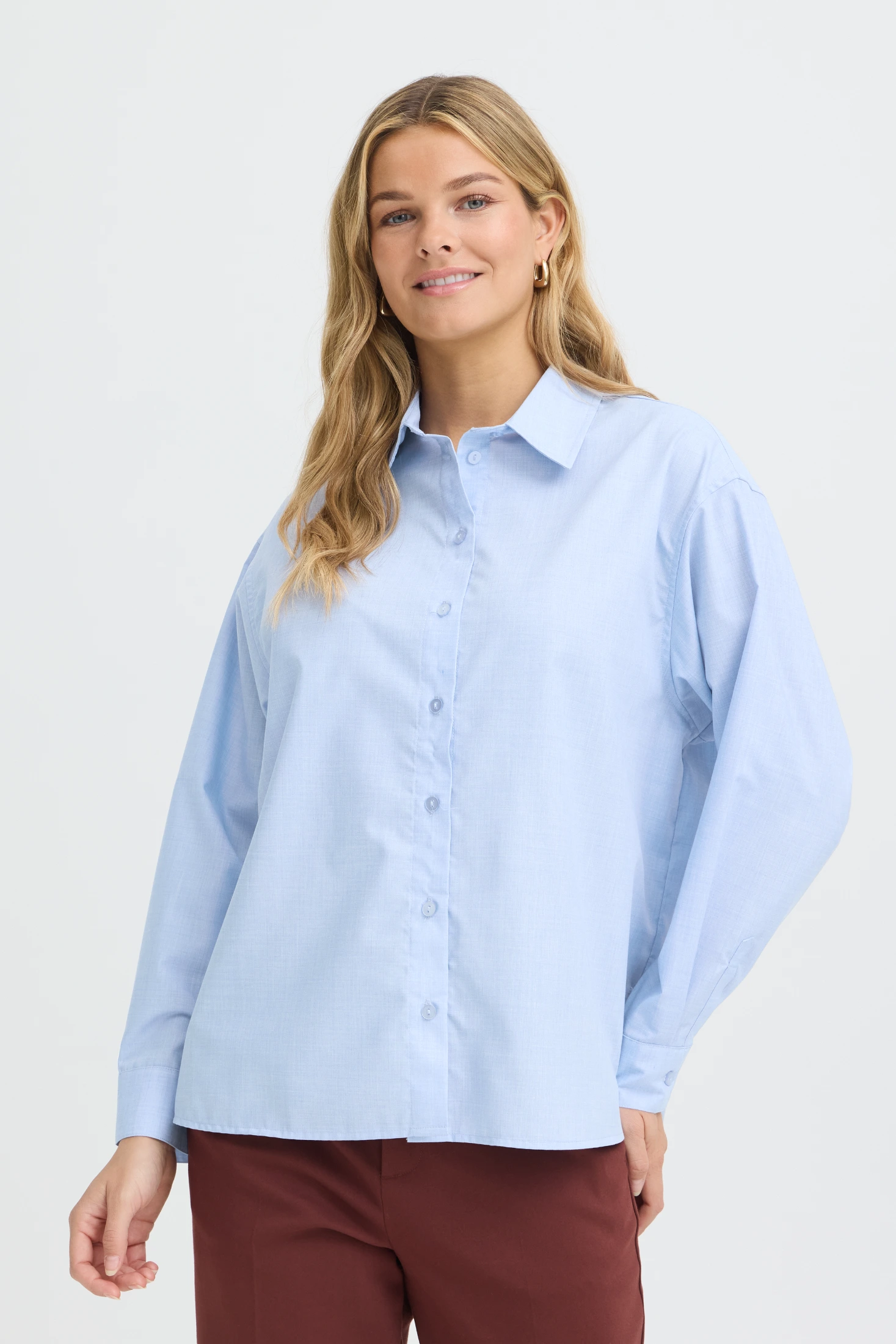 Fransa Πουκάμισο Cashmere Blue Melange - φωτογραφία 1