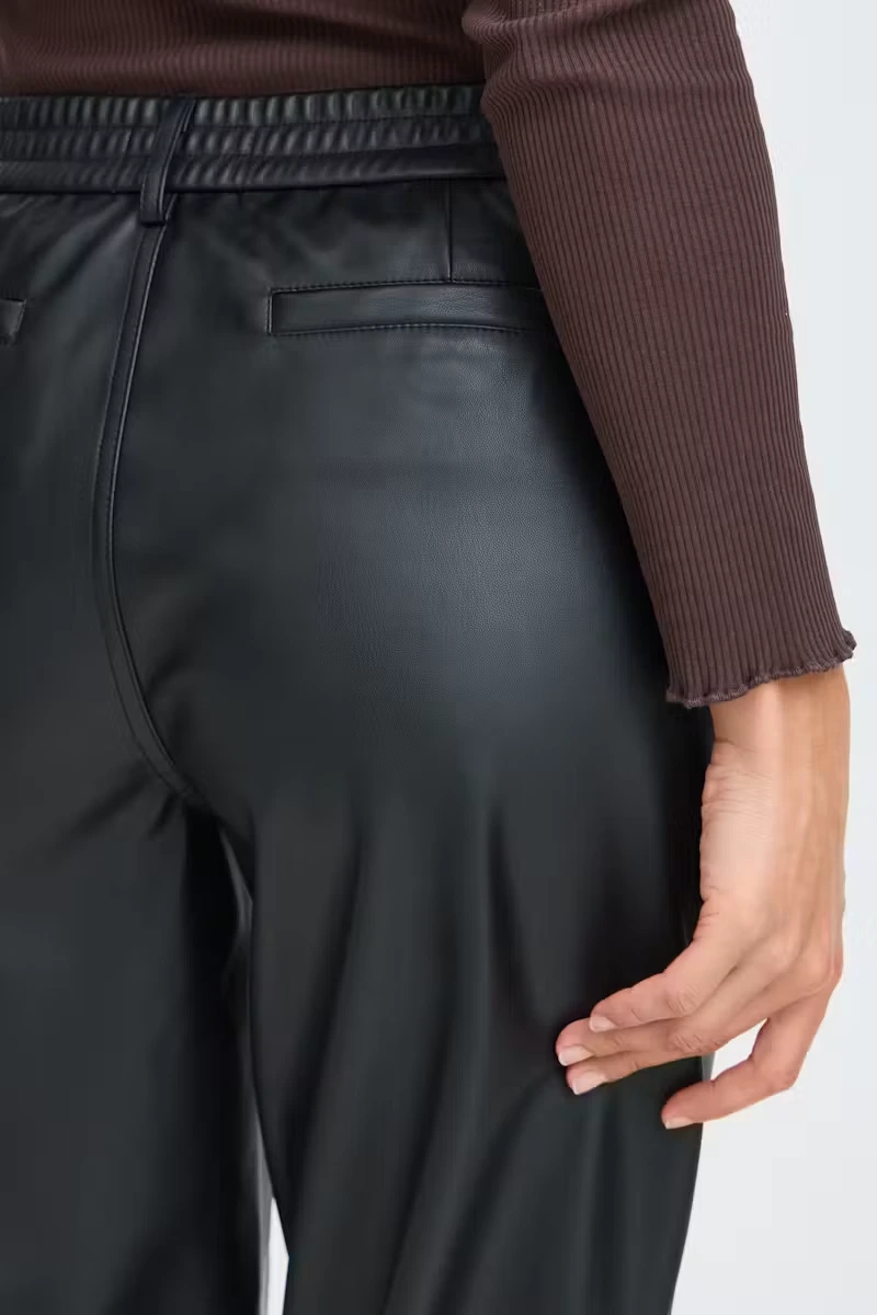 b.young Παντελόνι faux leather σε ίσια γραμμή Μαύρο - φωτογραφία 5