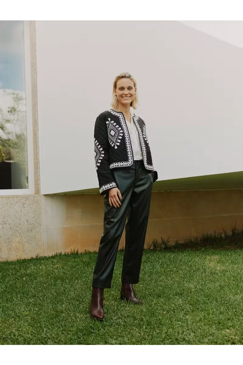 b.young Παντελόνι faux leather σε ίσια γραμμή Μαύρο - φωτογραφία 9