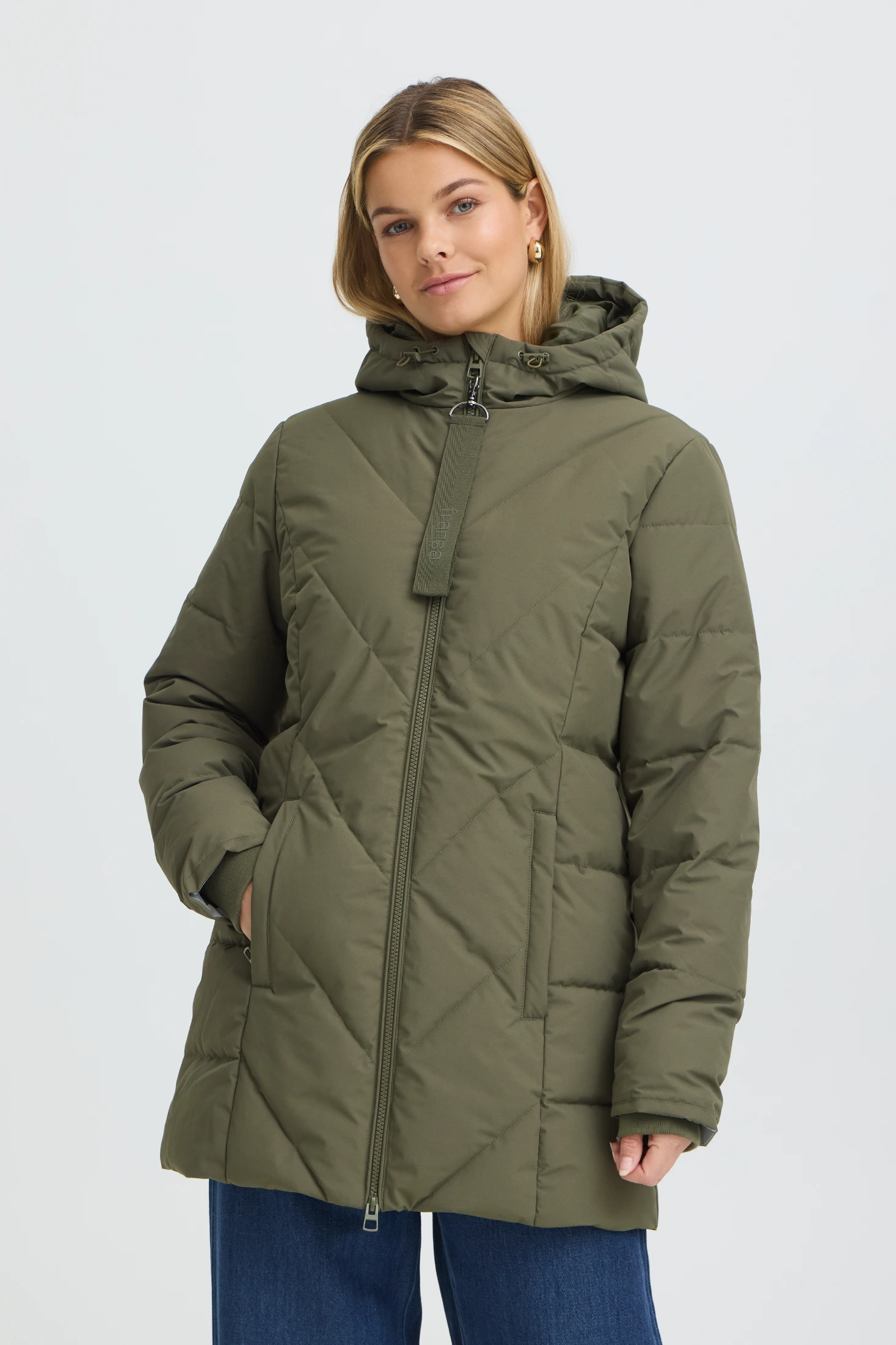 Fransa μπουφάν puffer με κουκούλα Grape Leaf / Green - φωτογραφία 1