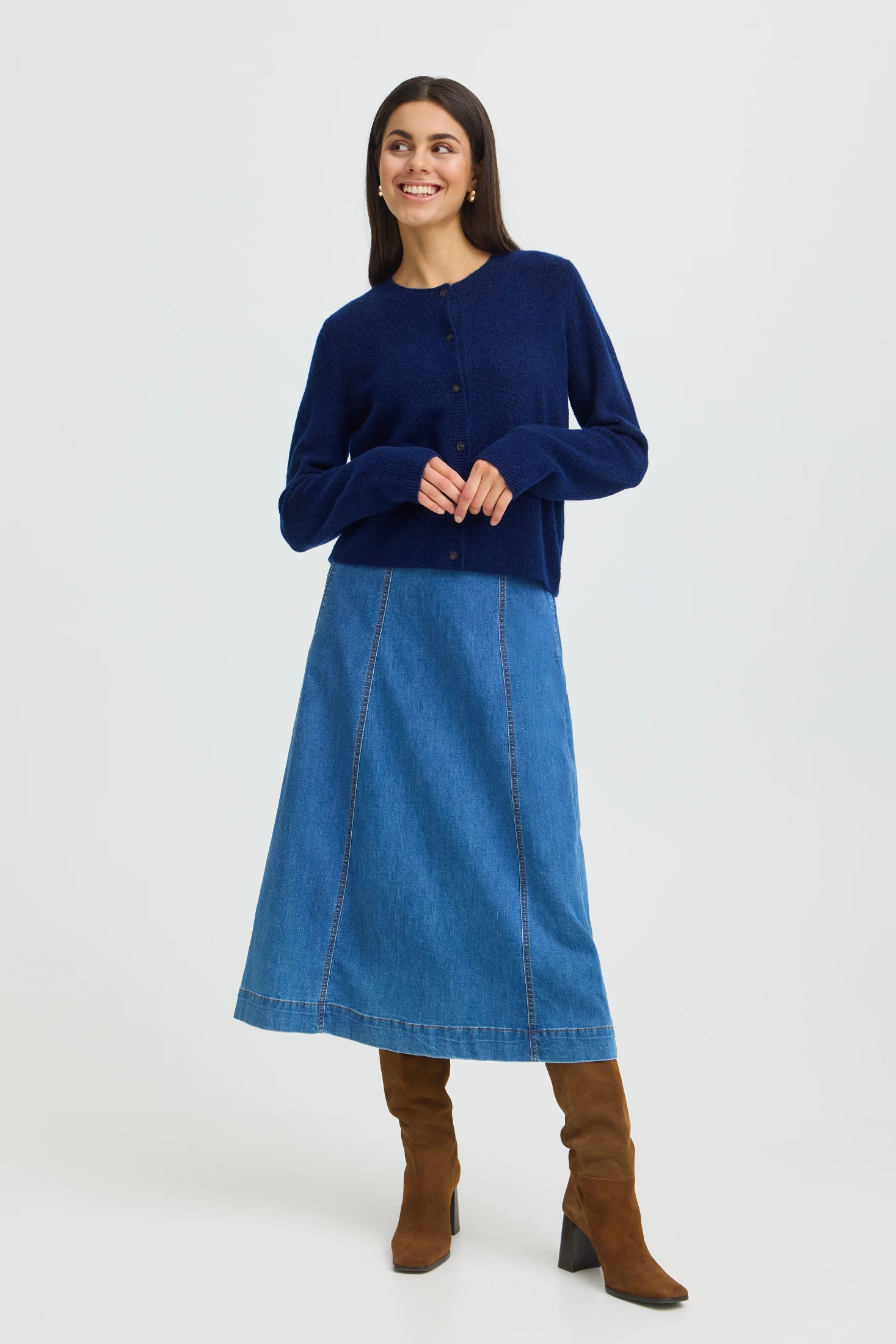 Fransa Ζακέτα μακρύ μανίκι με κουμπιά Blue Depths Melange - φωτογραφία 2