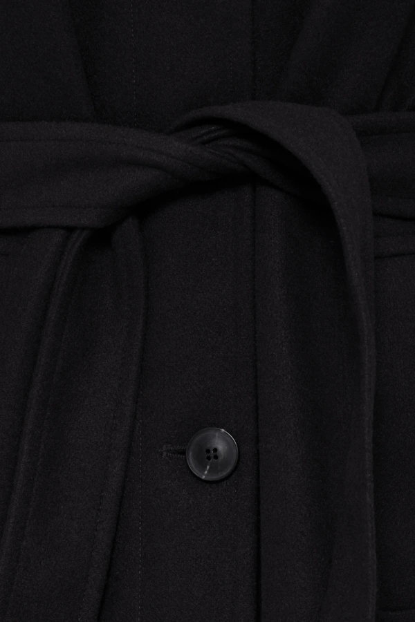 b.young Παλτό με όρθιο γιακά και ζώνη στη μέση Meteorite / Black - φωτογραφία 3