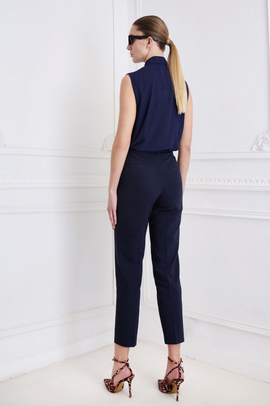 Sarah Lawrence παντελόνι city chino Dark Peacoat / Blue - φωτογραφία 1