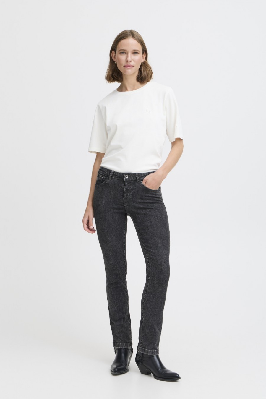 b.young τζιν straight Dark Grey - Γκρι - φωτογραφία 1
