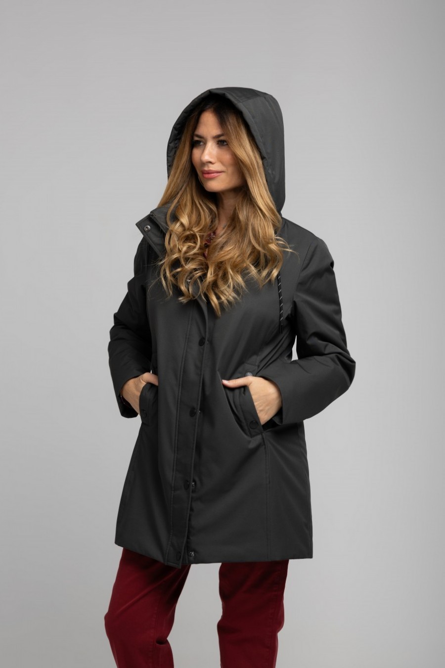 Boca Boka μπουφάν μακρύ με κουκούλα plus size Πράσινο - φωτογραφία 5