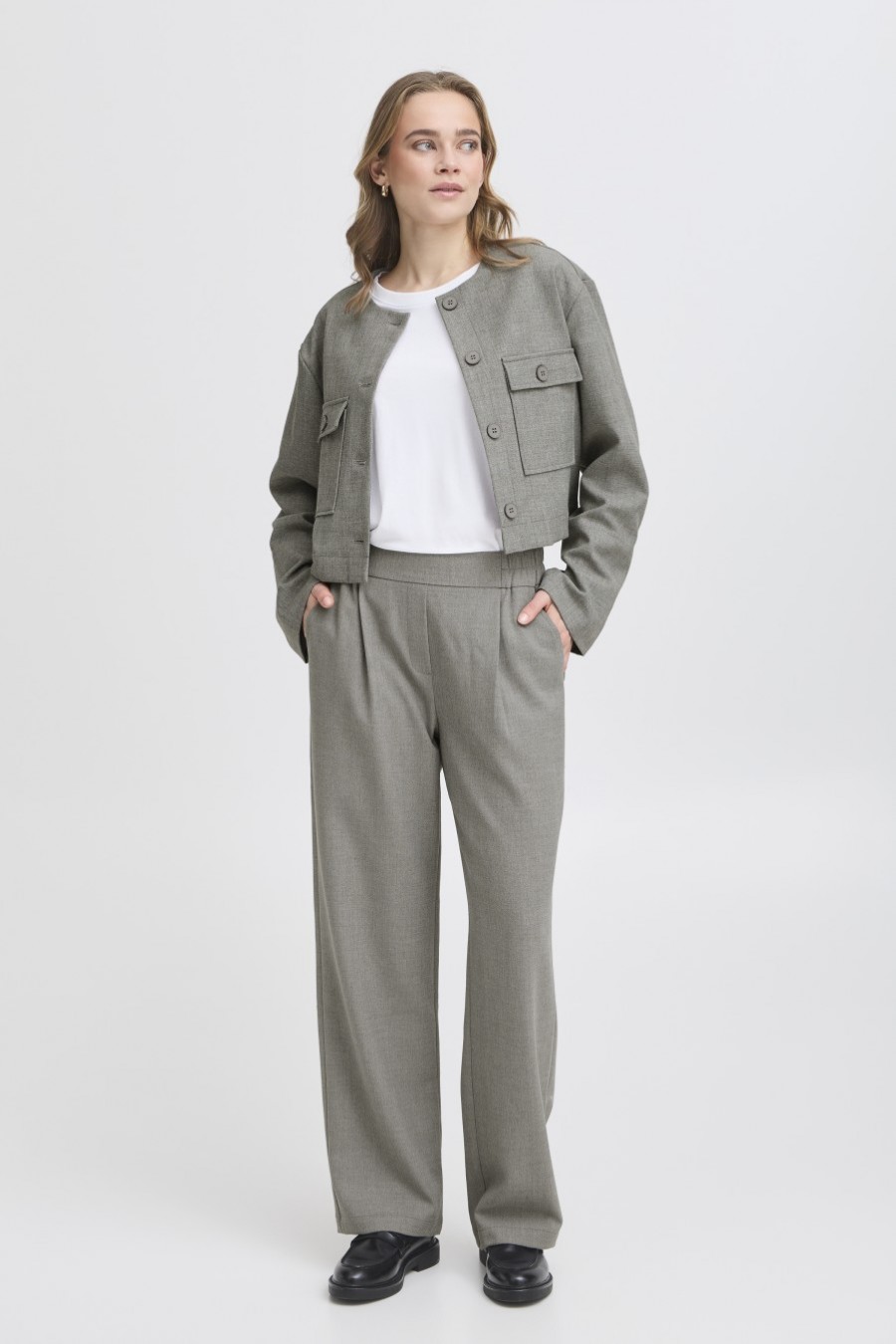 Fransa παντελόνι φαρδύ Light Grey / Γκρι - φωτογραφία 1