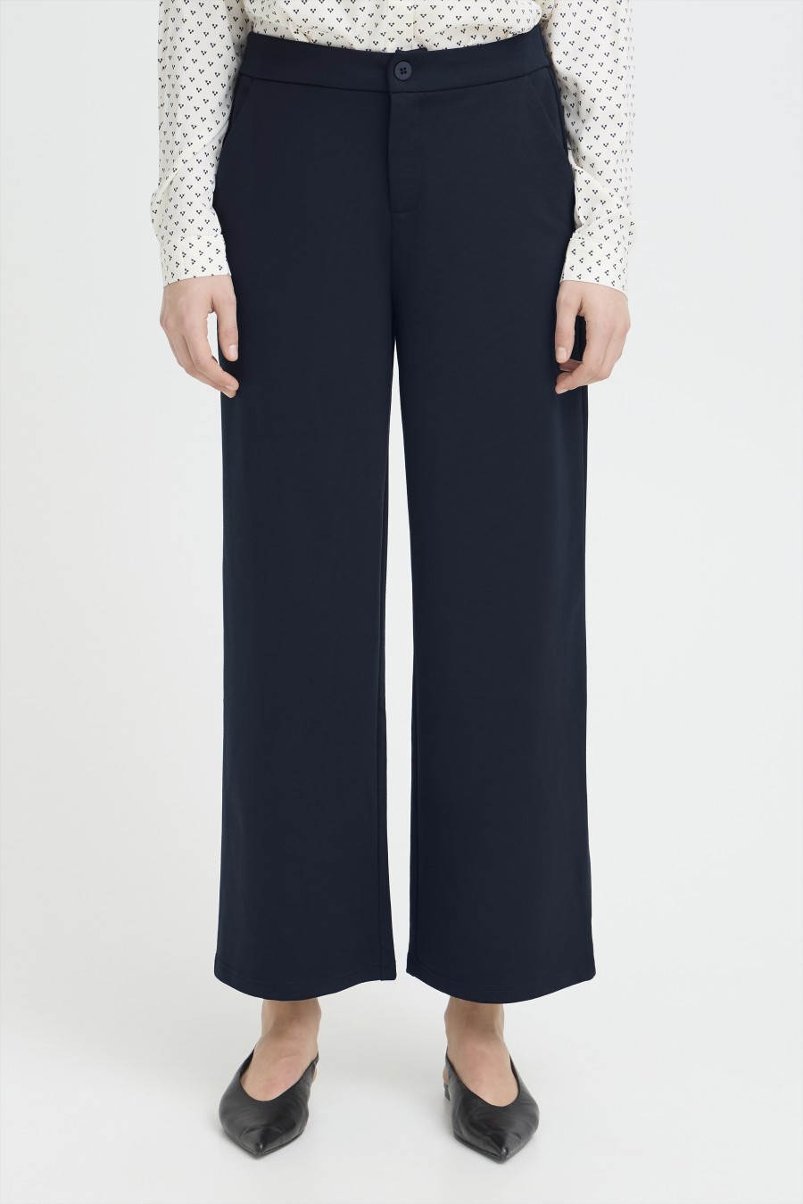 Fransa παντελόνι wide leg Dark Peacoat / Blue - φωτογραφία 2