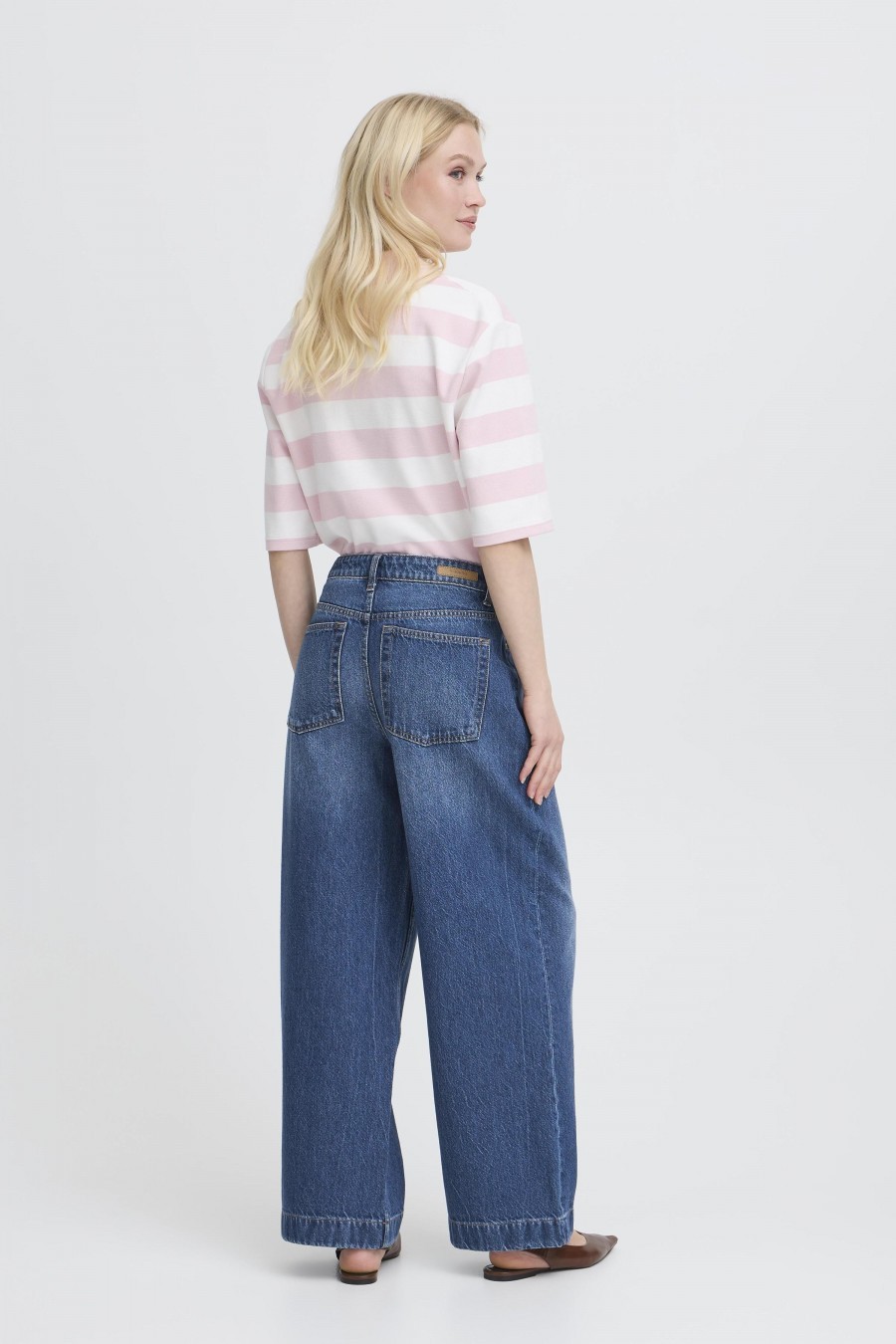 b.young Τζιν wide leg Mid blue denim - φωτογραφία 3