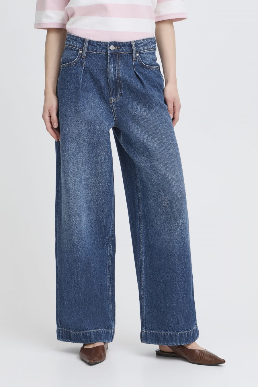 b.young Τζιν wide leg Mid blue denim - φωτογραφία 4