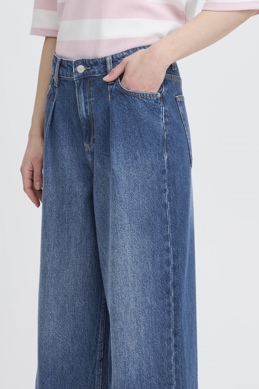 b.young Τζιν wide leg Mid blue denim - φωτογραφία 5