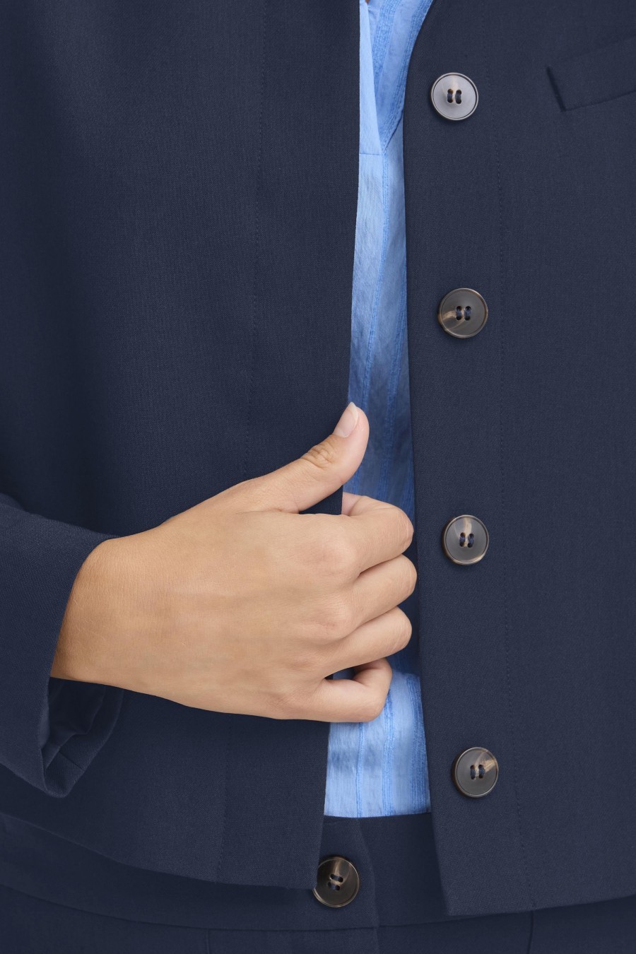 Fransa σακάκι κοντό με γιακά Navy Blazer melange - φωτογραφία 4