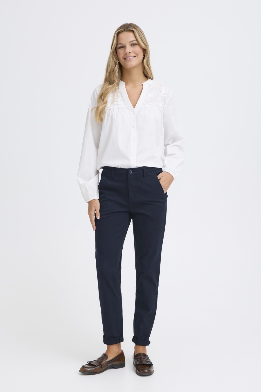 Fransa παντελόνι βαμβακερό chino Navy Blazer - φωτογραφία 1