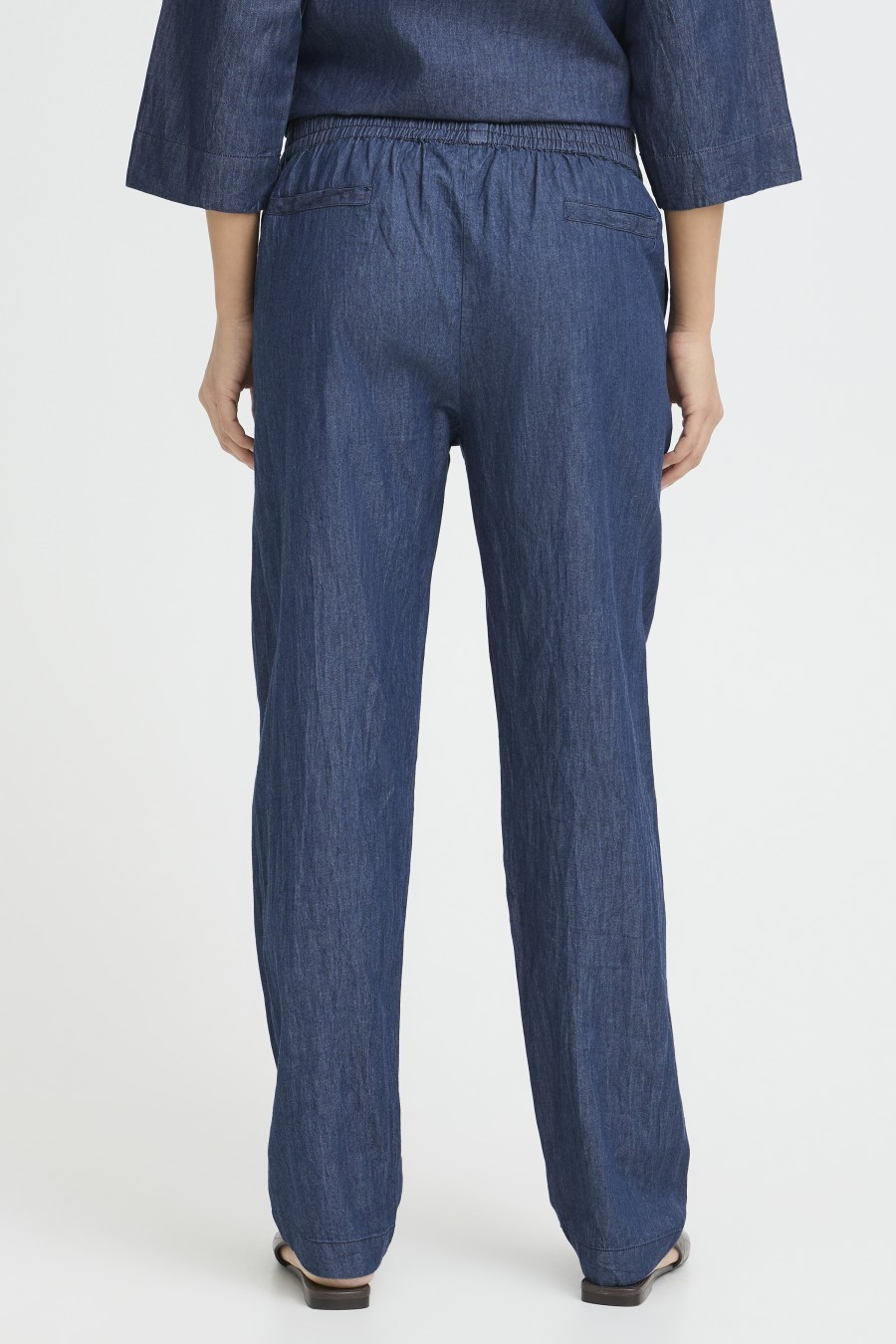 Fransa παντελόνι denim με λαστιχο μέση Mid blue denim - φωτογραφία 3