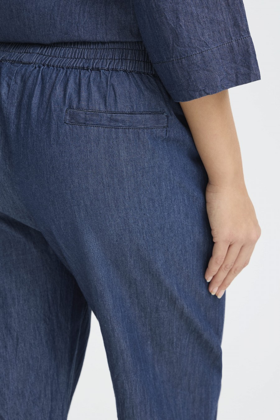 Fransa παντελόνι denim με λαστιχο μέση Mid blue denim - φωτογραφία 5